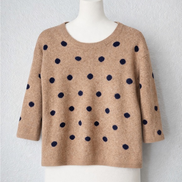 Madewell Sweaters - Madewell 100% Merino Wool Polka Dot Crewneck Sweater